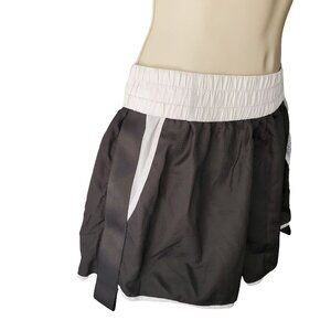 Kendall + Kyle Womens Running Shorts Black White Lined Elastic Waist Pockets Sma